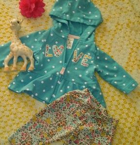 Carter's floral outfit- leggings & "Love" hoodie
